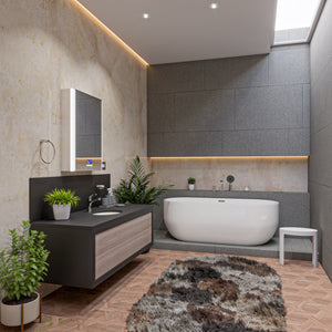 ALFI 67-Inch Oval White Freestanding Acrylic Soaking Bathtub AB8839