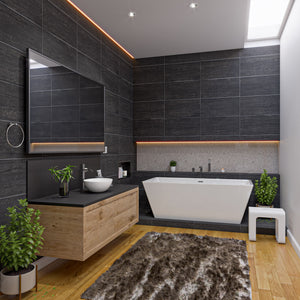 ALFI 67-Inch Rectangular White Freestanding Acrylic Soaking Bathtub AB8832