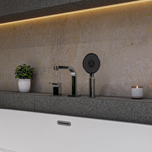 ALFI Deck Mounted Tub Filler and Round Hand Held Shower Head AB2703