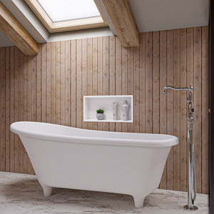 ALFI Traditional Freestanding Floor Mounted Spout Bath Tub Filler with Hand Held Shower Head AB2553