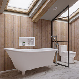 ALFI Traditional Freestanding Floor Mounted Spout Bath Tub Filler with Hand Held Shower Head AB2553