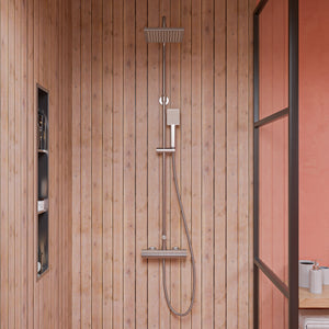 ALFI Square Brushed Nickel Style Thermostatic Exposed Shower Set AB2862-BN