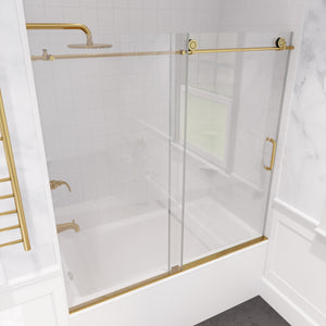 Anzzi Don Series 60 in. x 62 in. Frameless Sliding Tub Door SD-AZ17-01
