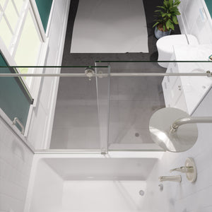 Anzzi Don Series 60 in. x 62 in. Frameless Sliding Tub Door SD-AZ17-01