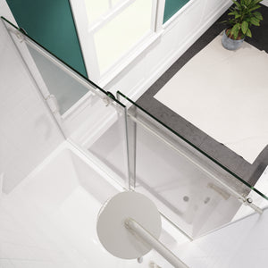 Anzzi Don Series 60 in. x 62 in. Frameless Sliding Tub Door SD-AZ17-01