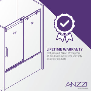 Anzzi Don Series 60 in. x 62 in. Frameless Sliding Tub Door SD-AZ17-01