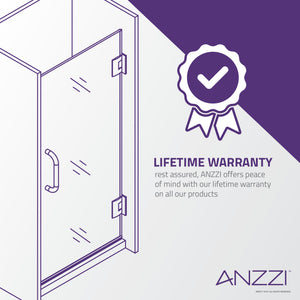 Anzzi Fellow Series 30 in. by 72 in. Frameless Hinged Shower Door with Handle SD-AZ09-02