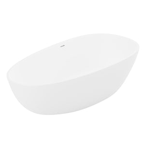 Anzzi Fiume 5.6 ft. Man-MaSde tone Center Drain Freestanding Bathtub in Matte White FT-AZ502