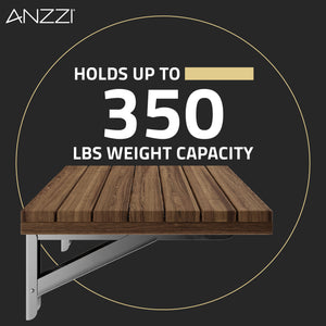 Anzzi Goreme 12.6'' Teak Wall Mounted Shower Seat AC-AZ20