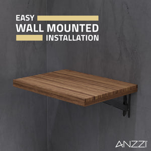 Anzzi Goreme 12.6'' Teak Wall Mounted Shower Seat AC-AZ20