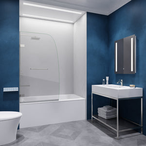 Anzzi Grand Series 31.5 in. by 56 in. Frameless Hinged Tub Door SD-AZ10-01