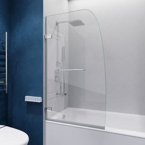 Anzzi Grand Series 31.5 in. by 56 in. Frameless Hinged Tub Door SD-AZ10-01