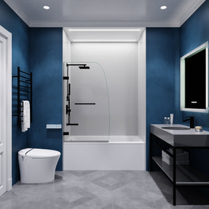 Anzzi Grand Series 31.5 in. by 56 in. Frameless Hinged Tub Door SD-AZ10-01