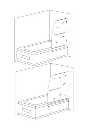 Anzzi Herald Series 48 in. by 58 in. Frameless Hinged Tub Door SD-AZ11-01