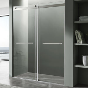 Anzzi Kahn Series 48 in. x 76 in. Frameless Sliding Shower Door with Horizontal Handle SD-FRLS05801