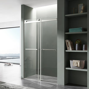 Anzzi Kahn Series 48 in. x 76 in. Frameless Sliding Shower Door with Horizontal Handle SD-FRLS05801
