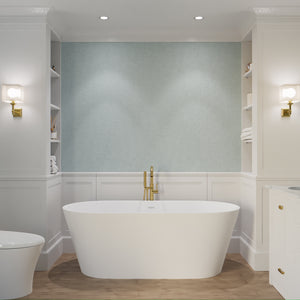 Anzzi Kosima 5.6 ft. Solid Surface Center Drain Freestanding Bathtub in Matte White FT-AZ8414