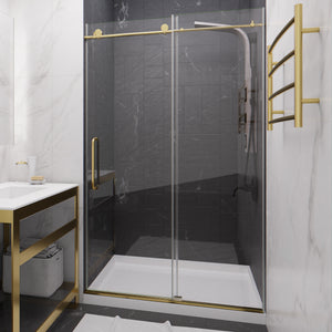 Anzzi Leon Series 48 in. by 76 in. Frameless Sliding Shower Door with Handle SD-AZ8077-01