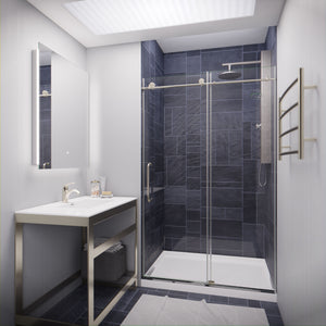 Anzzi Leon Series 48 in. by 76 in. Frameless Sliding Shower Door with Handle SD-AZ8077-01