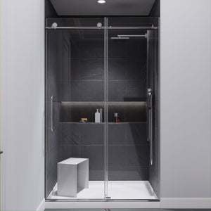 Anzzi Leon Series 48 in. by 76 in. Frameless Sliding Shower Door with Handle SD-AZ8077-01