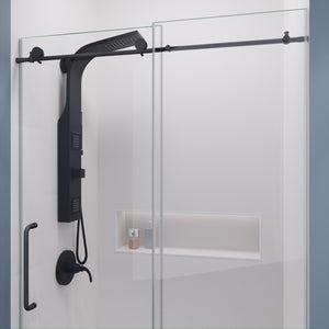 Anzzi Leon Series 48 in. by 76 in. Frameless Sliding Shower Door with Handle SD-AZ8077-01