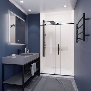 Anzzi Leon Series 48 in. by 76 in. Frameless Sliding Shower Door with Handle SD-AZ8077-01