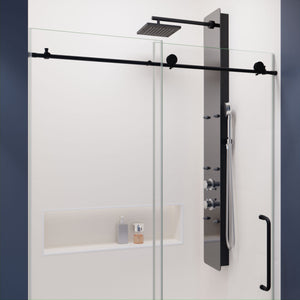 Anzzi Leon Series 48 in. by 76 in. Frameless Sliding Shower Door with Handle SD-AZ8077-01
