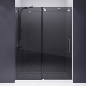 Anzzi Leon Series 60 in. by 76 in. Frameless Sliding Shower Door with Handle SD-AZ8077-02