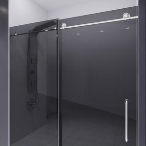 Anzzi Leon Series 60 in. by 76 in. Frameless Sliding Shower Door with Handle SD-AZ8077-02
