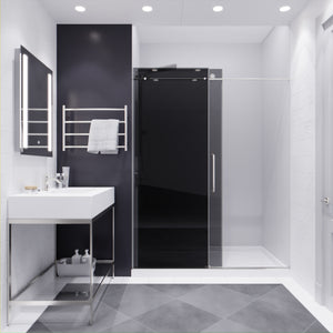 Anzzi Leon Series 60 in. by 76 in. Frameless Sliding Shower Door with Handle SD-AZ8077-02