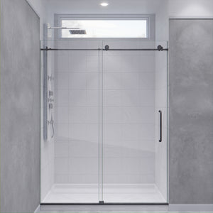 Anzzi Leon Series 60 in. by 76 in. Frameless Sliding Shower Door with Handle SD-AZ8077-02
