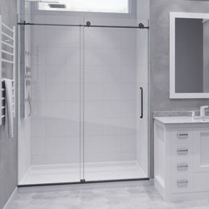 Anzzi Leon Series 60 in. by 76 in. Frameless Sliding Shower Door with Handle SD-AZ8077-02