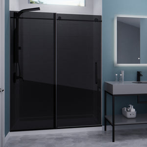 Anzzi Leon Series 60 in. by 76 in. Frameless Sliding Shower Door with Handle SD-AZ8077-02