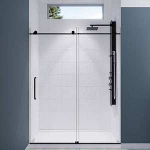 Anzzi Leon Series 60 in. by 76 in. Frameless Sliding Shower Door with Handle SD-AZ8077-02