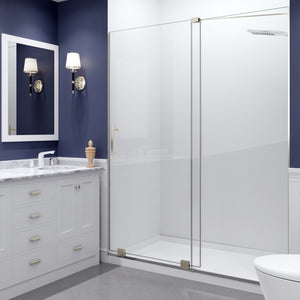 Anzzi Longboat Series 60 in. x 76 in. Semi-Frameless Shower Door with TSUNAMI GUARD SD-AZ055-01