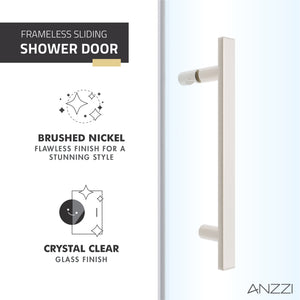 Anzzi Longboat Series 60 in. x 76 in. Semi-Frameless Shower Door with TSUNAMI GUARD SD-AZ055-01