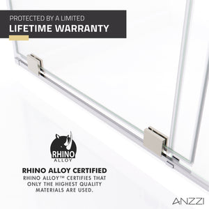 Anzzi Longboat Series 60 in. x 76 in. Semi-Frameless Shower Door with TSUNAMI GUARD SD-AZ055-01