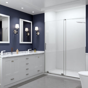 Anzzi Longboat Series 60 in. x 76 in. Semi-Frameless Shower Door with TSUNAMI GUARD SD-AZ055-01