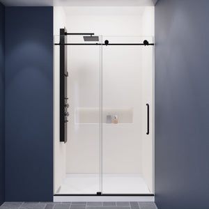 Anzzi Madam Series 48 in. by 76 in. Frameless Sliding Shower Door with Handle SD-AZ13-01