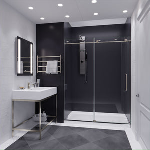 Anzzi Madam Series 60 in. by 76 in. Frameless Sliding Shower Door with Handle SD-AZ13-02