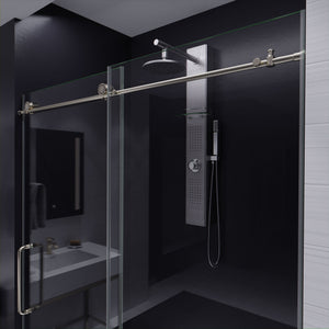 Anzzi Madam Series 60 in. by 76 in. Frameless Sliding Shower Door with Handle SD-AZ13-02