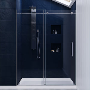 Anzzi Madam Series 60 in. by 76 in. Frameless Sliding Shower Door with Handle SD-AZ13-02