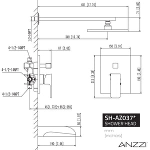 Anzzi Mezzo Series 1-Handle 1-Spray Tub and Shower Faucet SH-AZ037