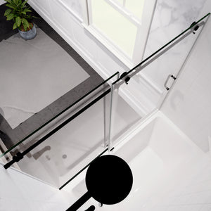 Anzzi Raymore Series 60 in. x 62 in. Frameless Sliding Tub Door SD-AZ8080-01
