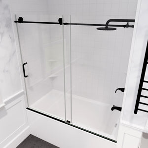 Anzzi Raymore Series 60 in. x 62 in. Frameless Sliding Tub Door SD-AZ8080-01