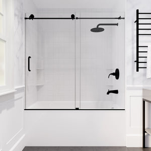 Anzzi Raymore Series 60 in. x 62 in. Frameless Sliding Tub Door SD-AZ8080-01