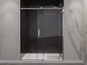 Anzzi Rhodes Series 48 in. x 76 in. Frameless Sliding Shower Door with Handle SD-FRLS05701