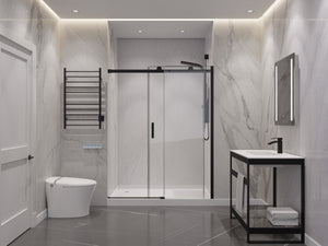 Anzzi Rhodes Series 48 in. x 76 in. Frameless Sliding Shower Door with Handle SD-FRLS05701