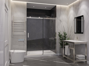 Anzzi Rhodes Series 60 in. x 76 in. Frameless Sliding Shower Door with Handle SD-FRLS05702