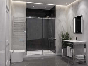 Anzzi Rhodes Series 60 in. x 76 in. Frameless Sliding Shower Door with Handle SD-FRLS05702
